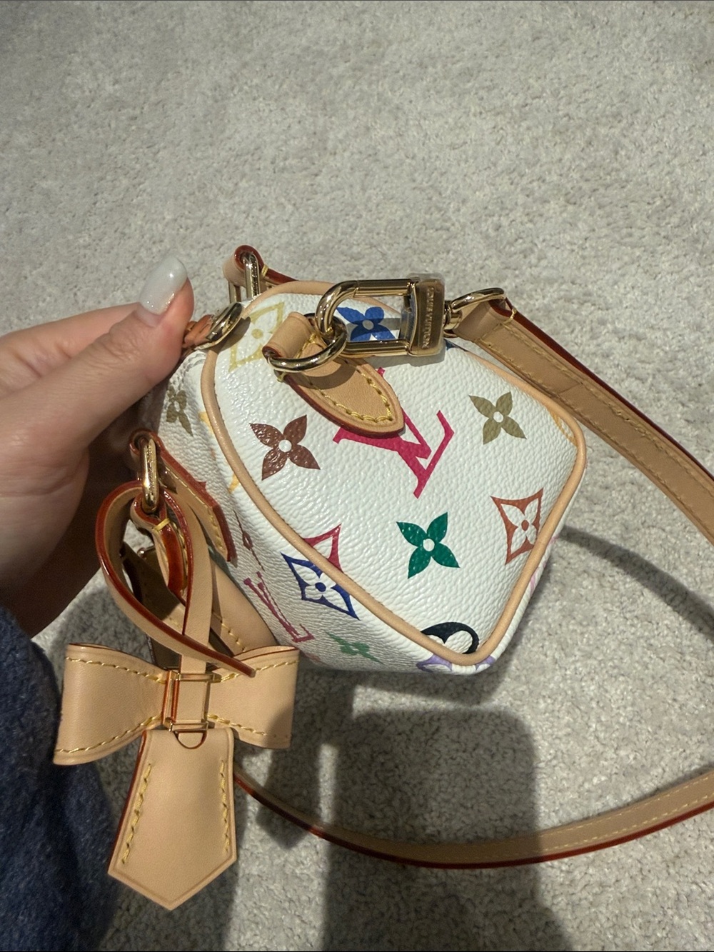 Louis Vuitton White Multicolor nano speedy - Picture 5 of 5